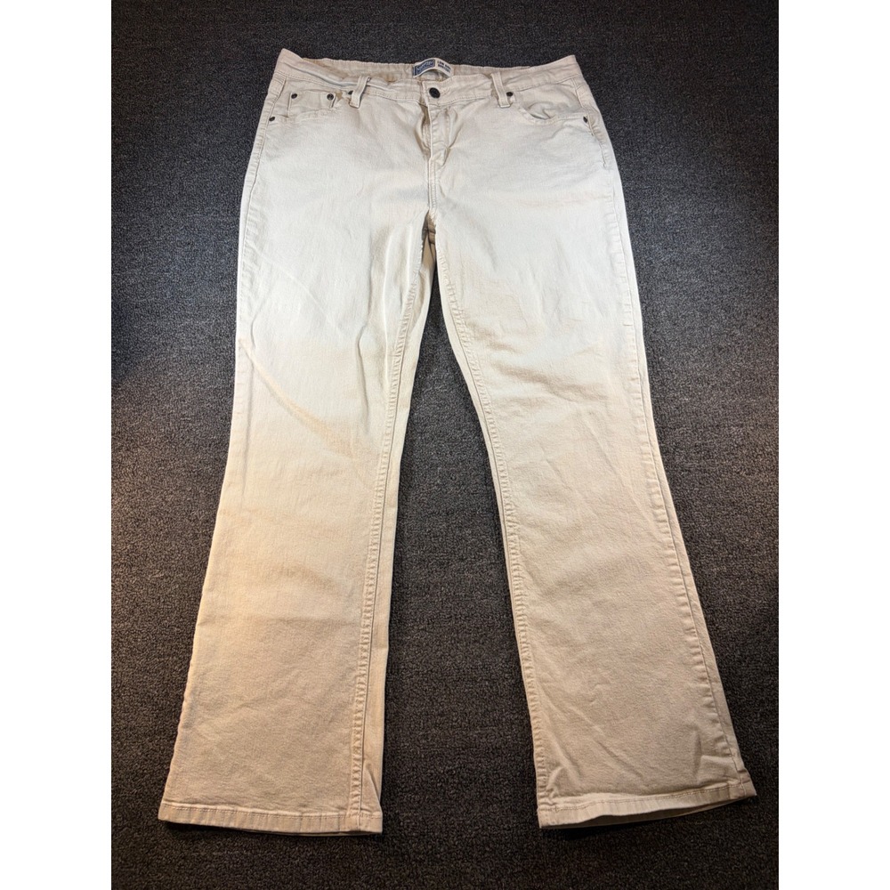 Signature by Levi Strauss Women 16 Tan Khaki Low Rise Bootcut Jeans Stretch